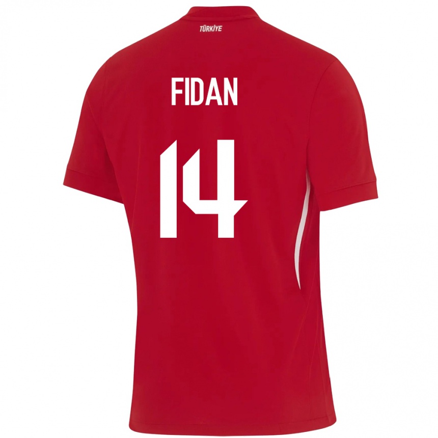 Kinder Fußball Türkei Yiğit Fidan #14 Rot Auswärtstrikot Trikot 24-26 T-Shirt Luxemburg