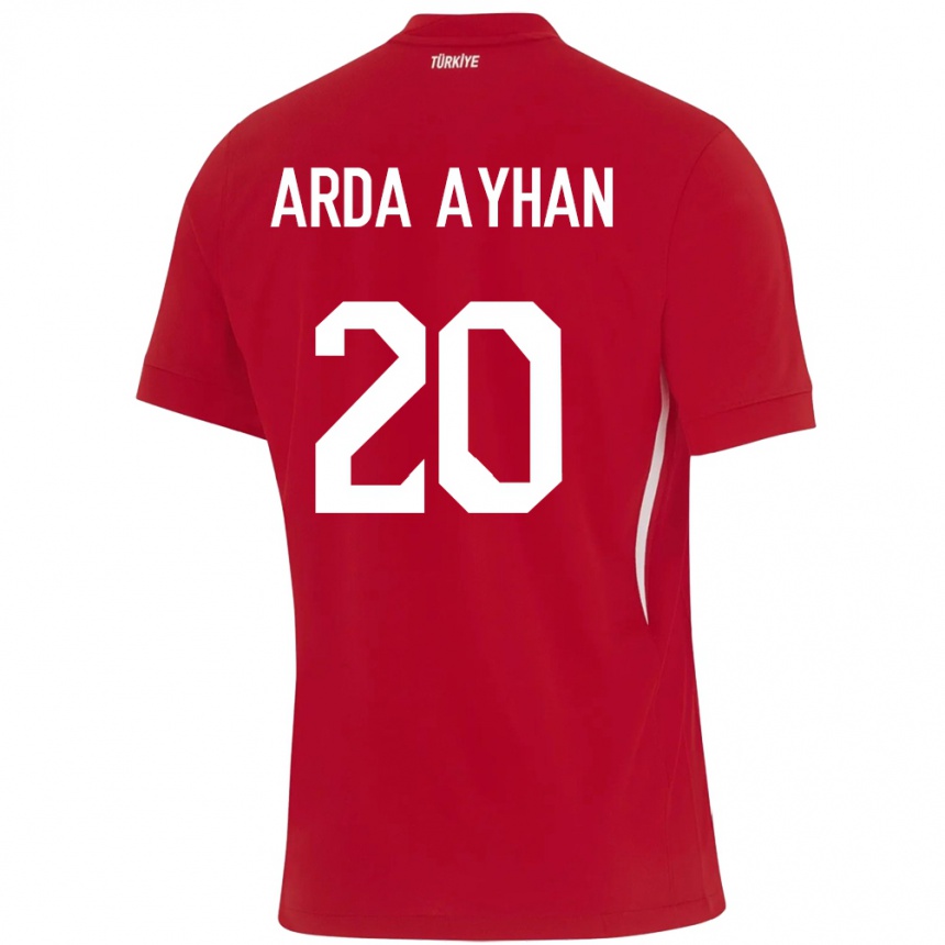 Kinder Fußball Türkei Murat Arda Ayhan #20 Rot Auswärtstrikot Trikot 24-26 T-Shirt Luxemburg