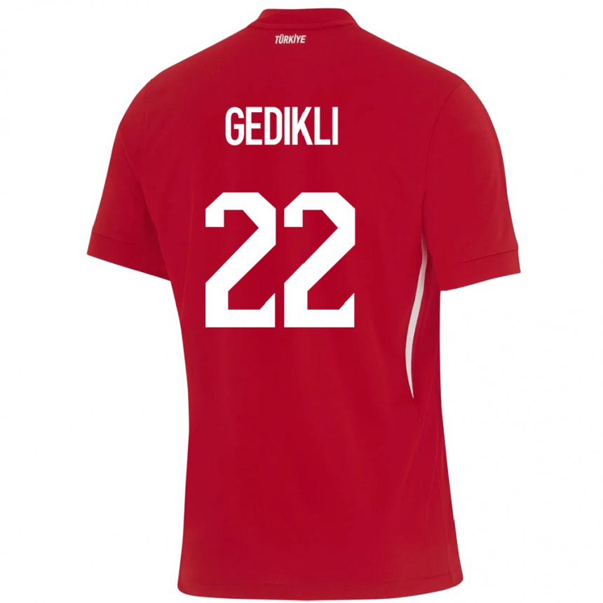 Kinder Fußball Türkei Berkant Gedikli #22 Rot Auswärtstrikot Trikot 24-26 T-Shirt Luxemburg