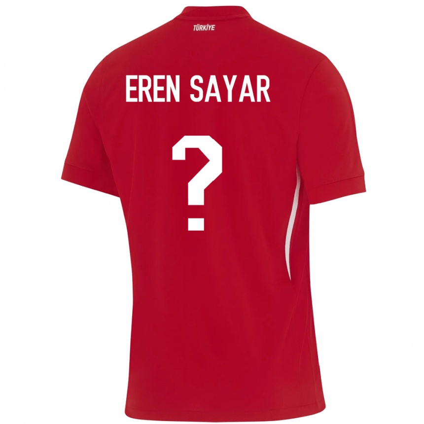 Kinder Fußball Türkei Emin Eren Sayar #0 Rot Auswärtstrikot Trikot 24-26 T-Shirt Luxemburg