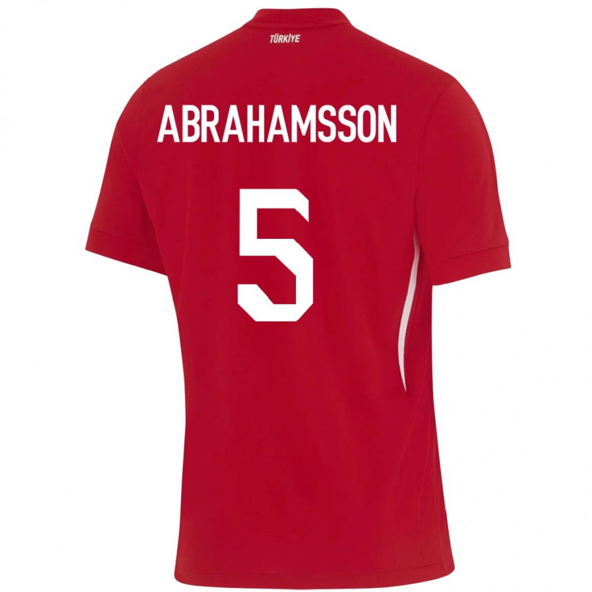 Kinder Fußball Türkei Sejde Aylin Abrahamsson #5 Rot Auswärtstrikot Trikot 24-26 T-Shirt Luxemburg