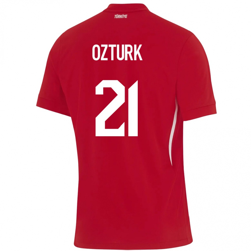 Kinder Fußball Türkei Melike Öztürk #21 Rot Auswärtstrikot Trikot 24-26 T-Shirt Luxemburg