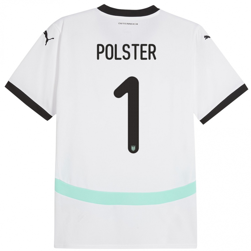 Kinder Fußball Österreich Nikolas Polster #1 Weiß Auswärtstrikot Trikot 24-26 T-Shirt Luxemburg