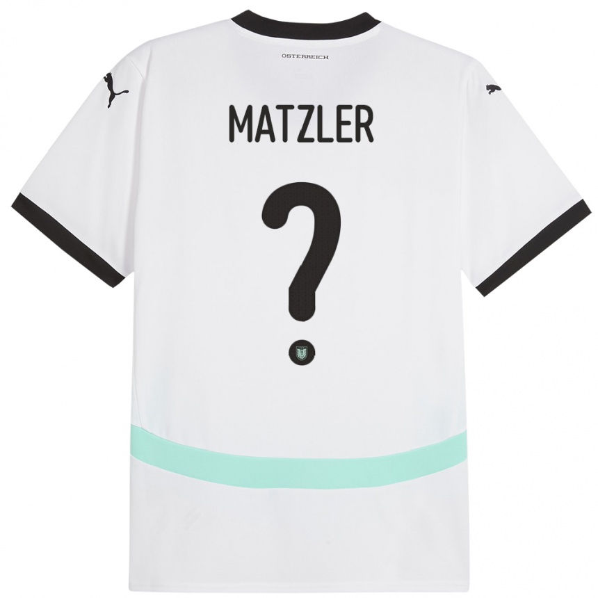 Kinder Fußball Österreich Leo Mätzler #0 Weiß Auswärtstrikot Trikot 24-26 T-Shirt Luxemburg