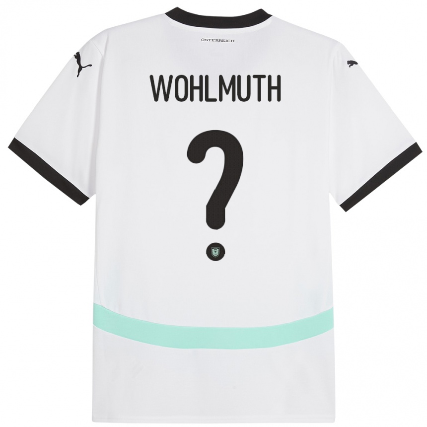 Kinder Fußball Österreich Fabian Wohlmuth #0 Weiß Auswärtstrikot Trikot 24-26 T-Shirt Luxemburg