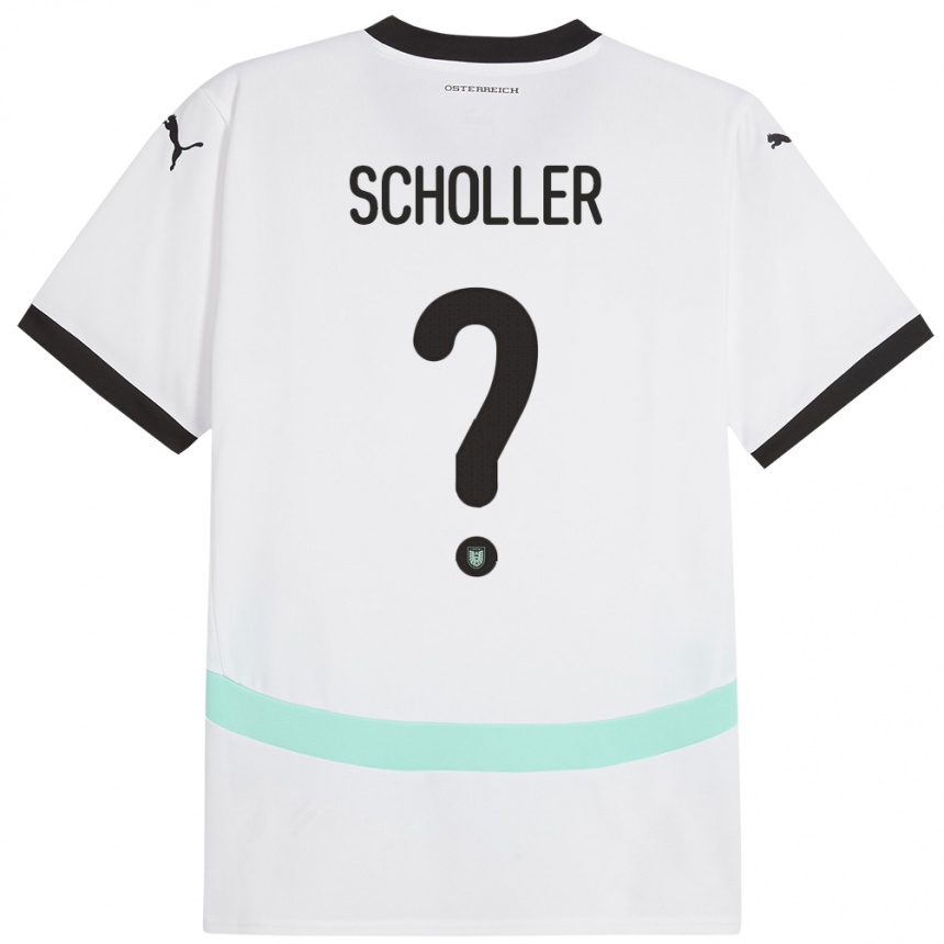 Kinder Fußball Österreich Jakob Schöller #0 Weiß Auswärtstrikot Trikot 24-26 T-Shirt Luxemburg