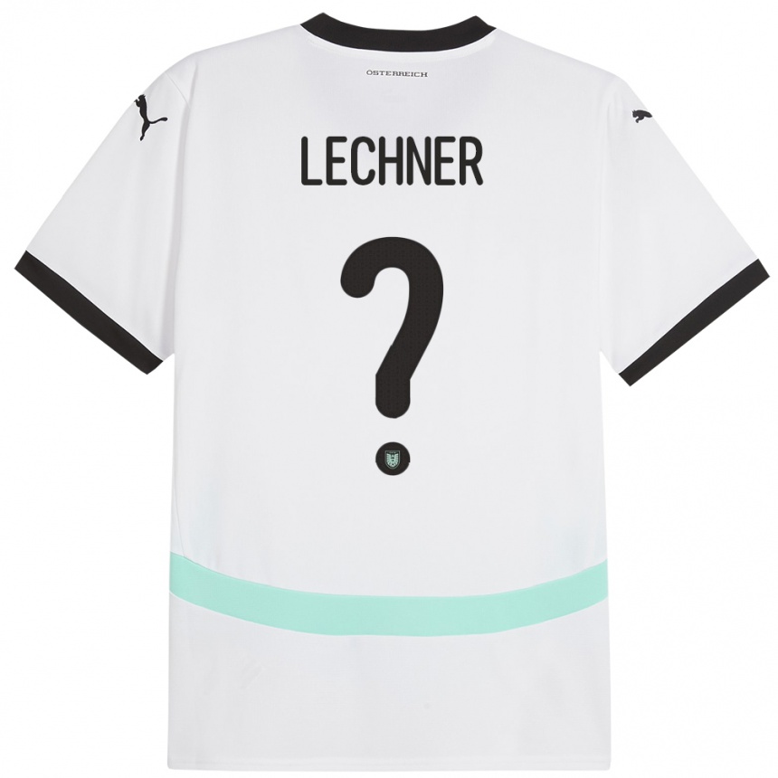 Kinder Fußball Österreich Dominik Lechner #0 Weiß Auswärtstrikot Trikot 24-26 T-Shirt Luxemburg