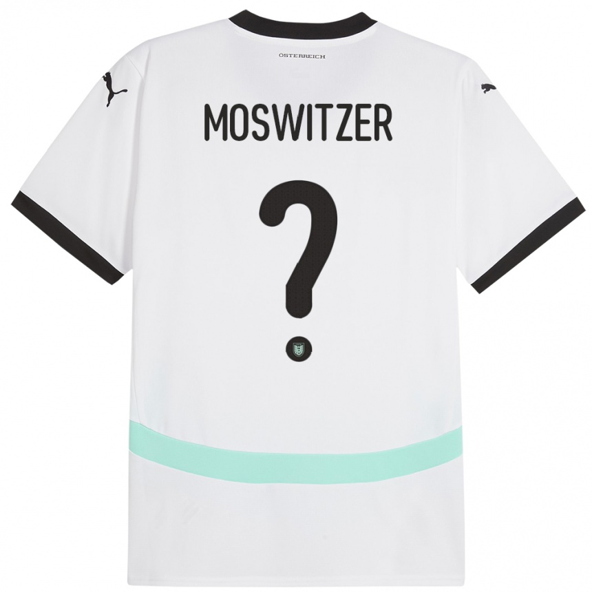 Kinder Fußball Österreich Marcel Moswitzer #0 Weiß Auswärtstrikot Trikot 24-26 T-Shirt Luxemburg