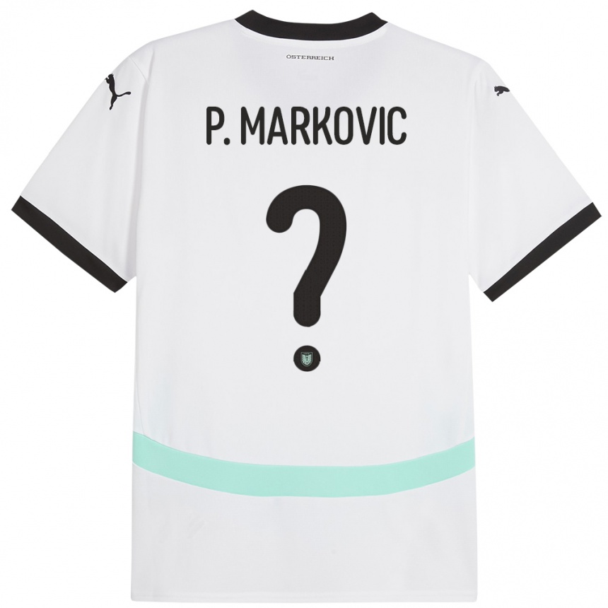 Kinder Fußball Österreich Petar Markovic #0 Weiß Auswärtstrikot Trikot 24-26 T-Shirt Luxemburg