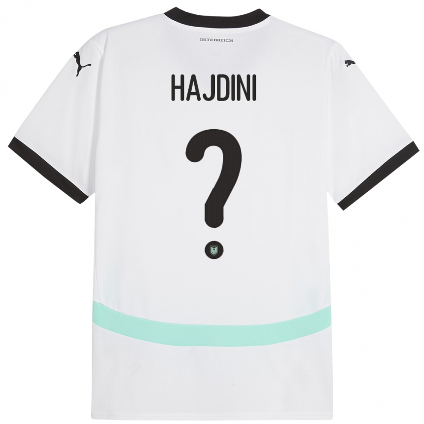 Kinder Fußball Österreich Florent Hajdini #0 Weiß Auswärtstrikot Trikot 24-26 T-Shirt Luxemburg