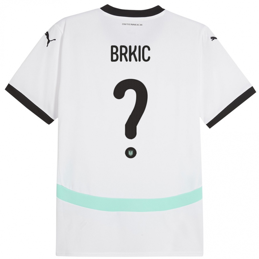Kinder Fußball Österreich Tarik Brkic #0 Weiß Auswärtstrikot Trikot 24-26 T-Shirt Luxemburg