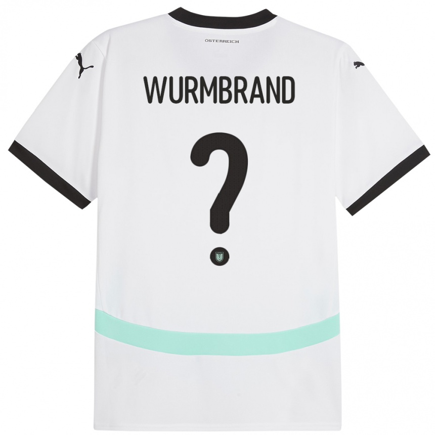 Kinder Fußball Österreich Nikolaus Wurmbrand #0 Weiß Auswärtstrikot Trikot 24-26 T-Shirt Luxemburg