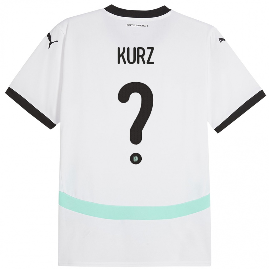 Kinder Fußball Österreich Marcel Kurz #0 Weiß Auswärtstrikot Trikot 24-26 T-Shirt Luxemburg