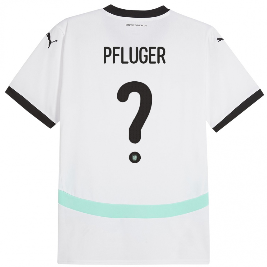 Kinder Fußball Österreich Luis Pfluger #0 Weiß Auswärtstrikot Trikot 24-26 T-Shirt Luxemburg