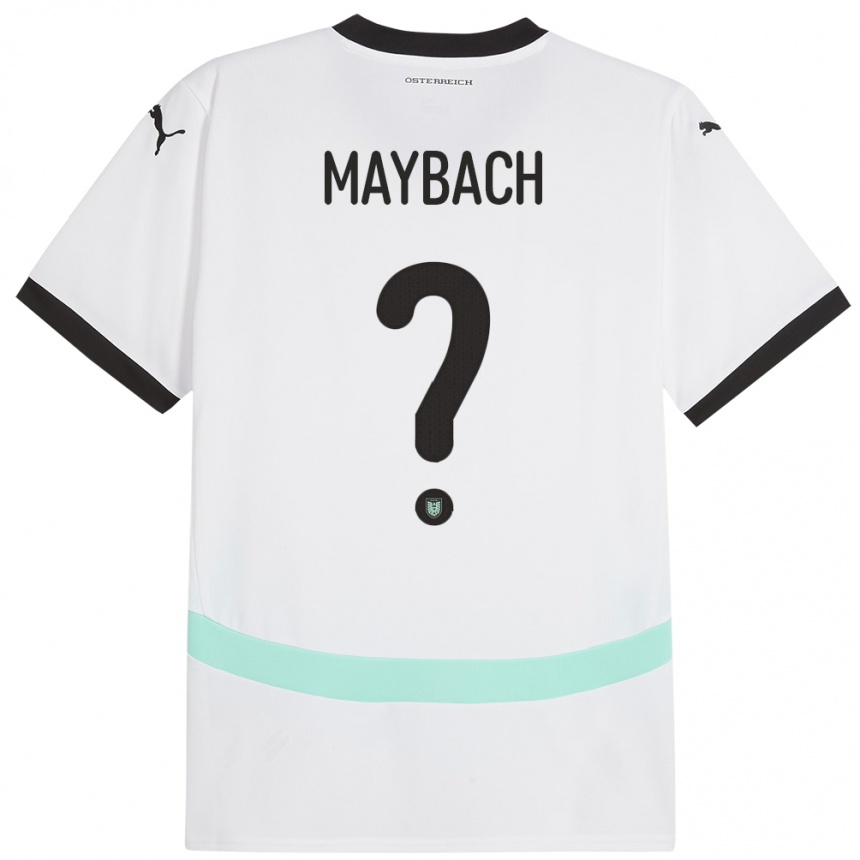 Kinder Fußball Österreich Philipp Maybach #0 Weiß Auswärtstrikot Trikot 24-26 T-Shirt Luxemburg