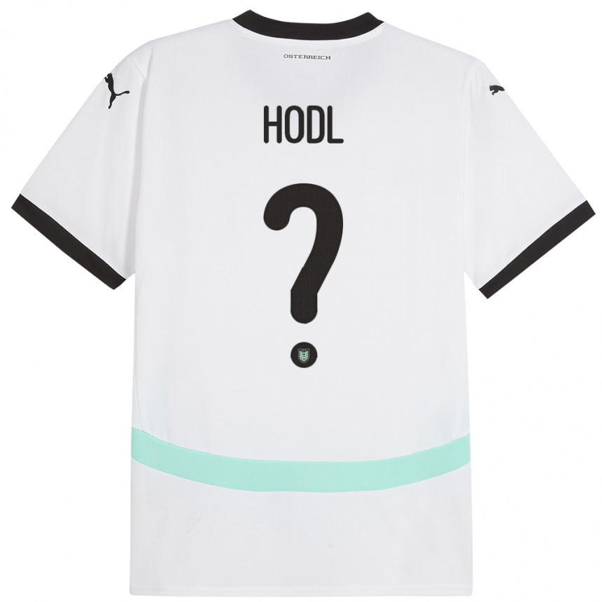 Kinder Fußball Österreich Jacob Hödl #0 Weiß Auswärtstrikot Trikot 24-26 T-Shirt Luxemburg