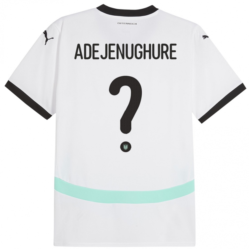 Kinder Fußball Österreich Oghenetejiri Adejenughure #0 Weiß Auswärtstrikot Trikot 24-26 T-Shirt Luxemburg