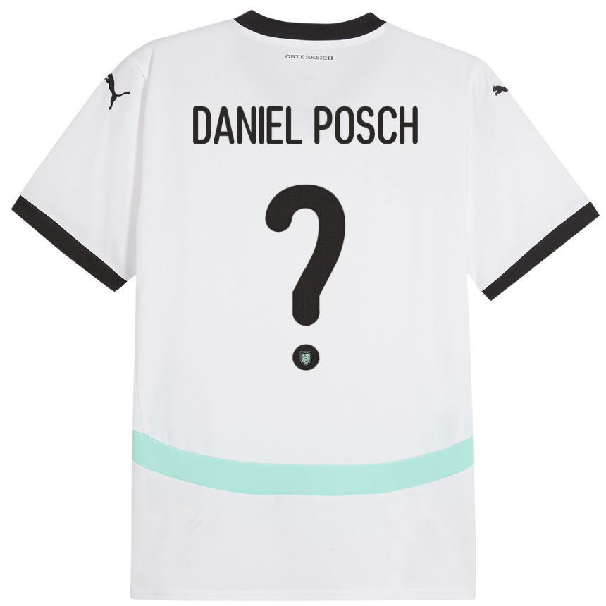 Kinder Fußball Österreich Daniel Posch #0 Weiß Auswärtstrikot Trikot 24-26 T-Shirt Luxemburg