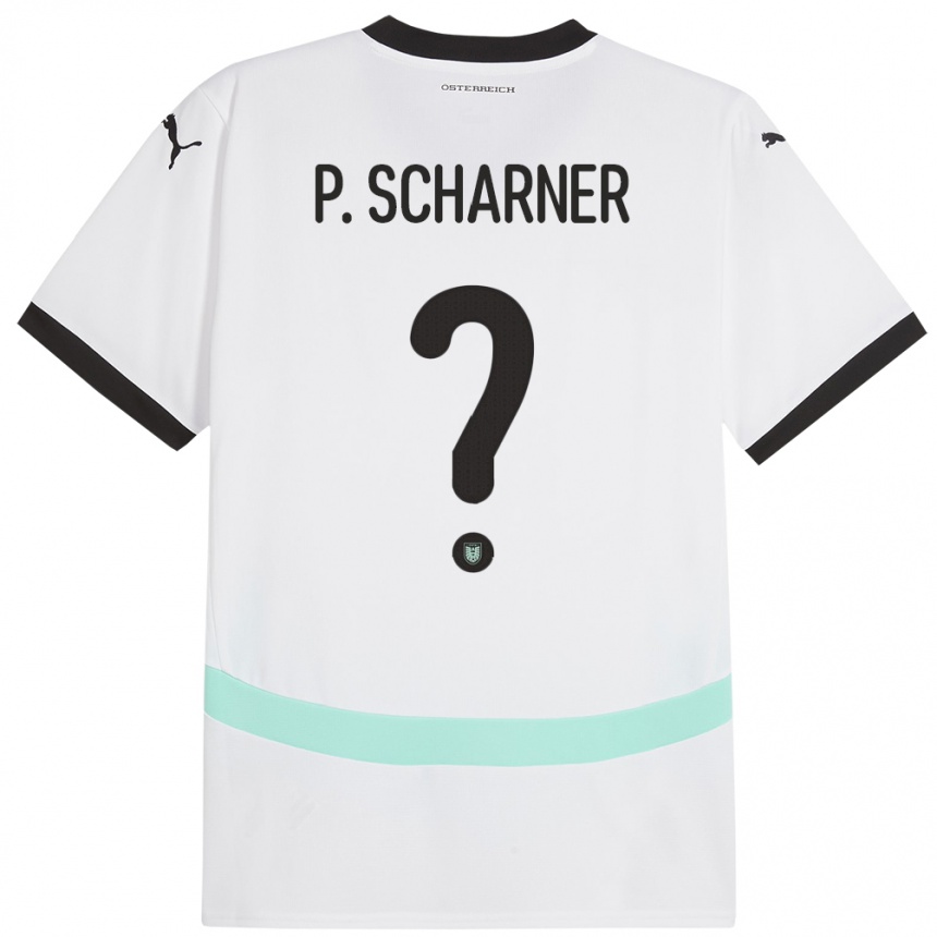 Kinder Fußball Österreich Paul Scharner #0 Weiß Auswärtstrikot Trikot 24-26 T-Shirt Luxemburg