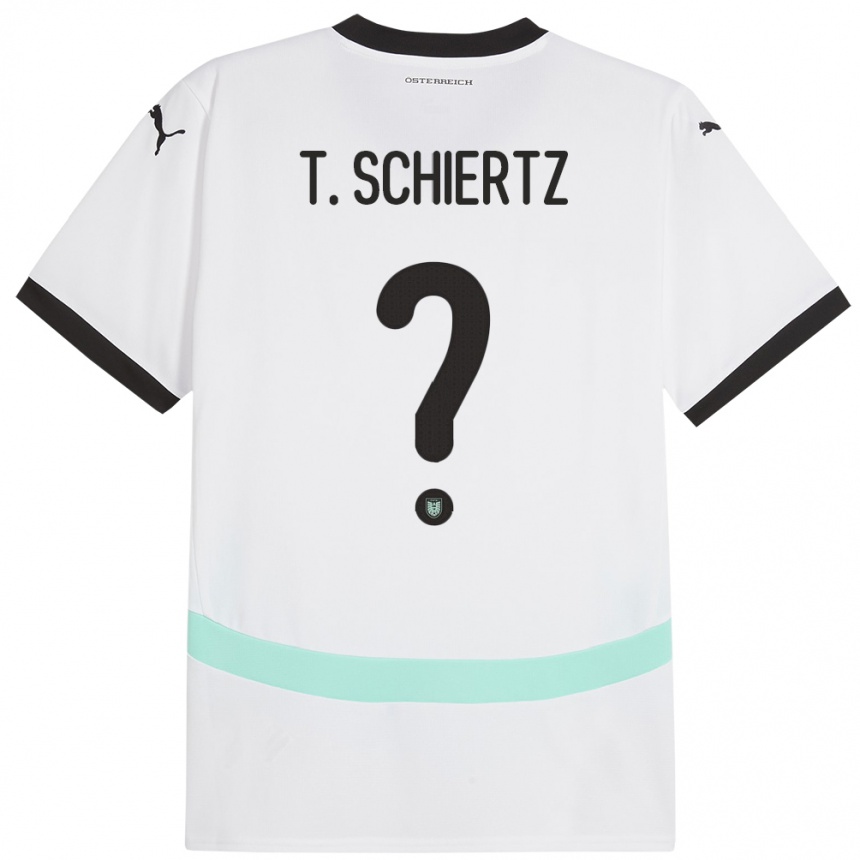 Kinder Fußball Österreich Tammo Schiertz #0 Weiß Auswärtstrikot Trikot 24-26 T-Shirt Luxemburg