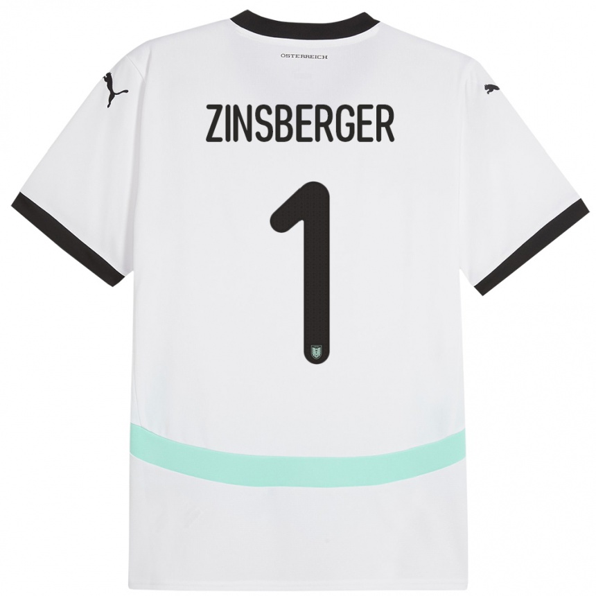 Kinder Fußball Österreich Manuela Zinsberger #1 Weiß Auswärtstrikot Trikot 24-26 T-Shirt Luxemburg