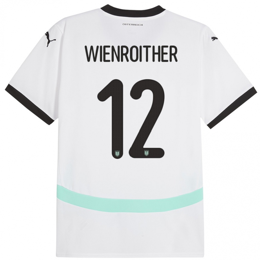 Kinder Fußball Österreich Laura Wienroither #12 Weiß Auswärtstrikot Trikot 24-26 T-Shirt Luxemburg