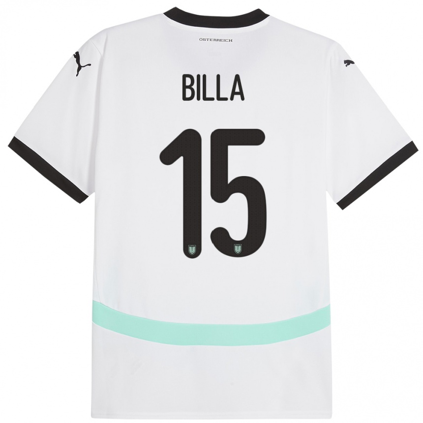 Kinder Fußball Österreich Nicole Billa #15 Weiß Auswärtstrikot Trikot 24-26 T-Shirt Luxemburg