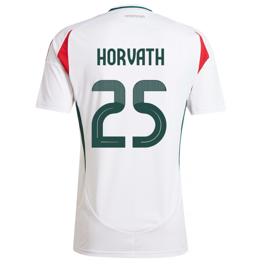Kinder Fußball Ungarn Krisztofer Horváth #25 Weiß Auswärtstrikot Trikot 24-26 T-Shirt Luxemburg