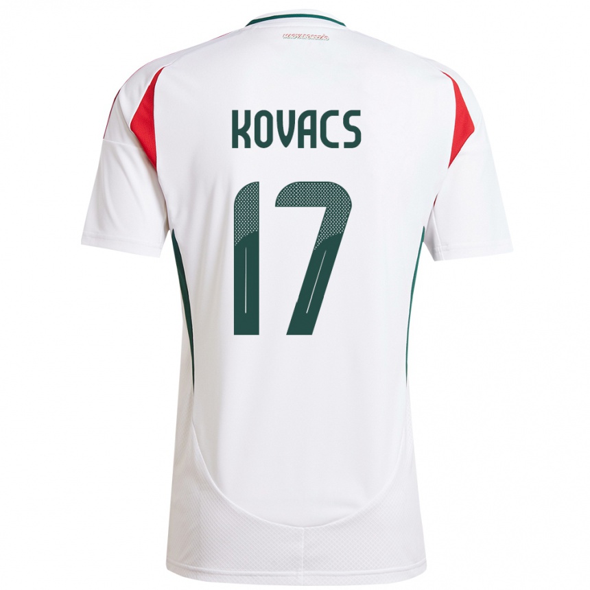 Kinder Fußball Ungarn Mátyás Kovács #17 Weiß Auswärtstrikot Trikot 24-26 T-Shirt Luxemburg