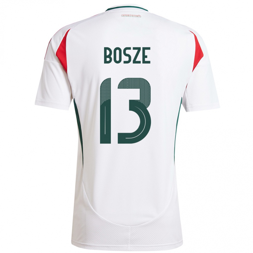 Kinder Fußball Ungarn Levente Bősze #13 Weiß Auswärtstrikot Trikot 24-26 T-Shirt Luxemburg