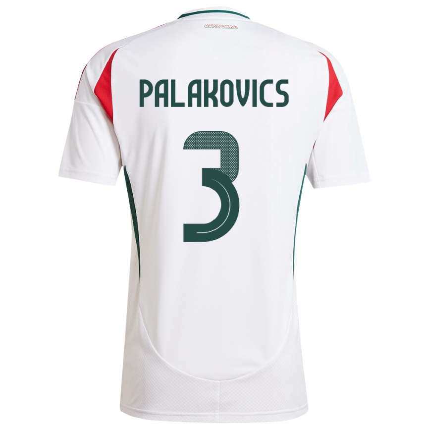 Kinder Fußball Ungarn Laura Palakovics #3 Weiß Auswärtstrikot Trikot 24-26 T-Shirt Luxemburg