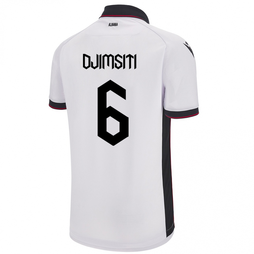 Kinder Fußball Albanien Berat Djimsiti #6 Weiß Auswärtstrikot Trikot 24-26 T-Shirt Luxemburg