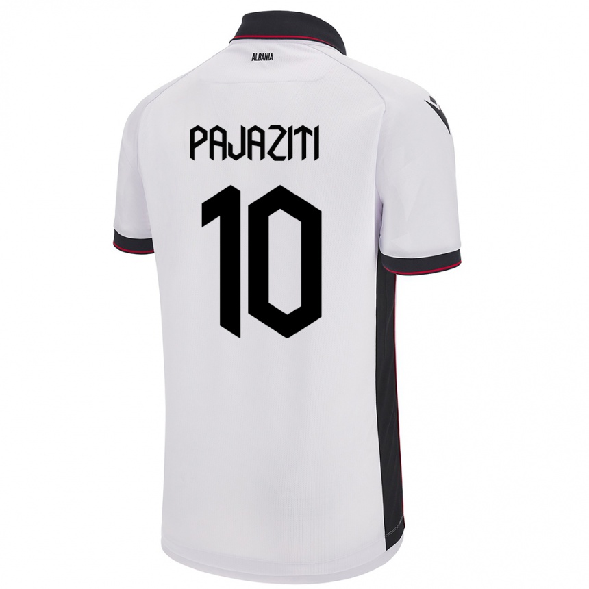 Kinder Fußball Albanien Adrion Pajaziti #10 Weiß Auswärtstrikot Trikot 24-26 T-Shirt Luxemburg