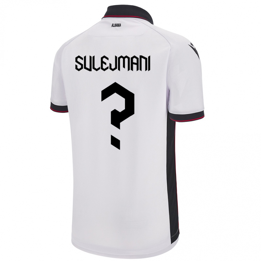 Kinder Fußball Albanien Muhadin Sulejmani #0 Weiß Auswärtstrikot Trikot 24-26 T-Shirt Luxemburg