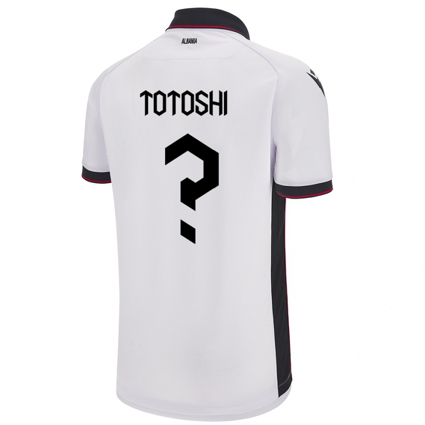 Kinder Fußball Albanien Klevi Totoshi #0 Weiß Auswärtstrikot Trikot 24-26 T-Shirt Luxemburg