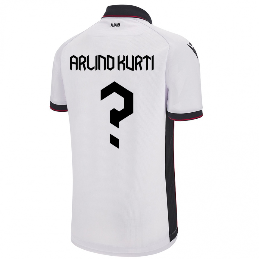 Kinder Fußball Albanien Arlind Kurti #0 Weiß Auswärtstrikot Trikot 24-26 T-Shirt Luxemburg