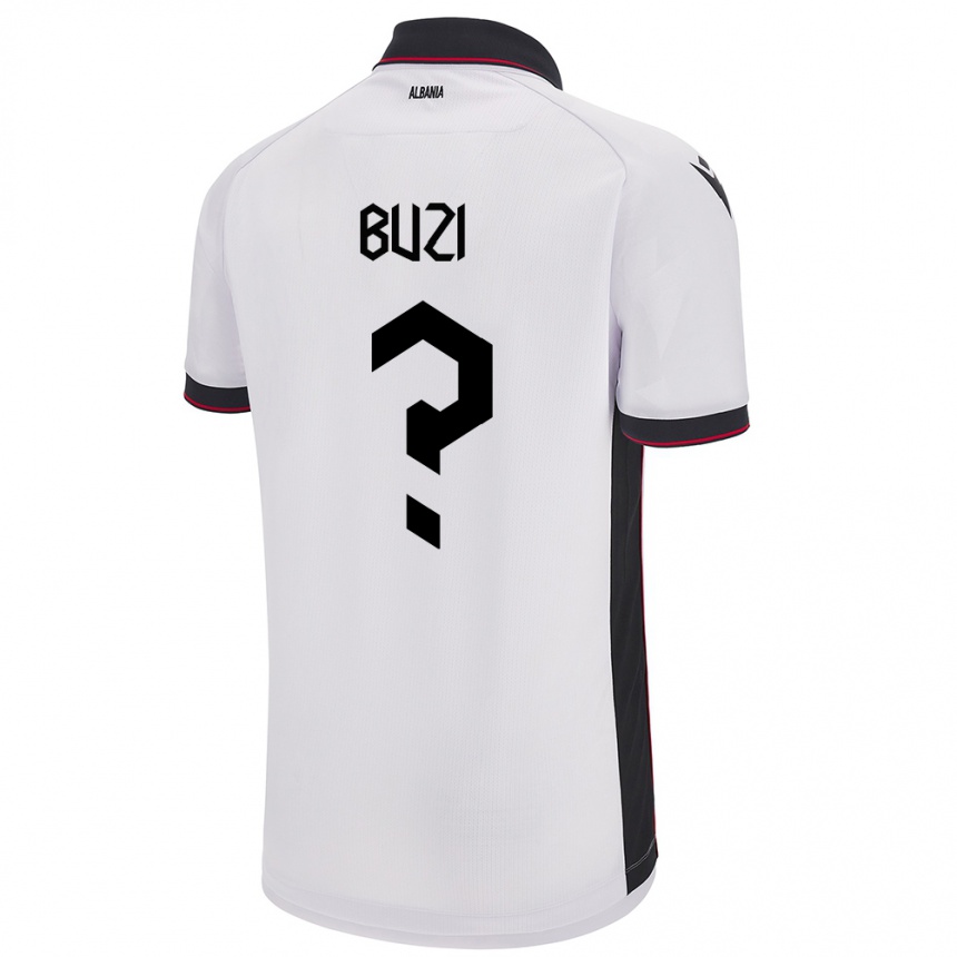 Kinder Fußball Albanien Luis Buzi #0 Weiß Auswärtstrikot Trikot 24-26 T-Shirt Luxemburg