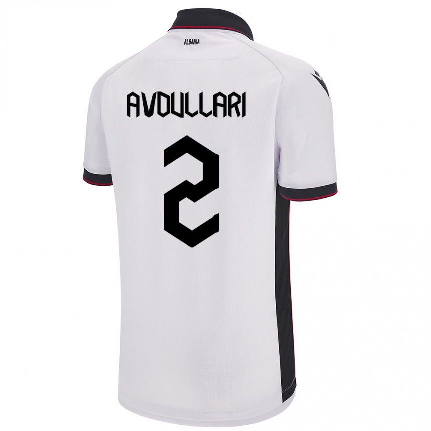 Kinder Fußball Albanien Davide Avdullari #2 Weiß Auswärtstrikot Trikot 24-26 T-Shirt Luxemburg