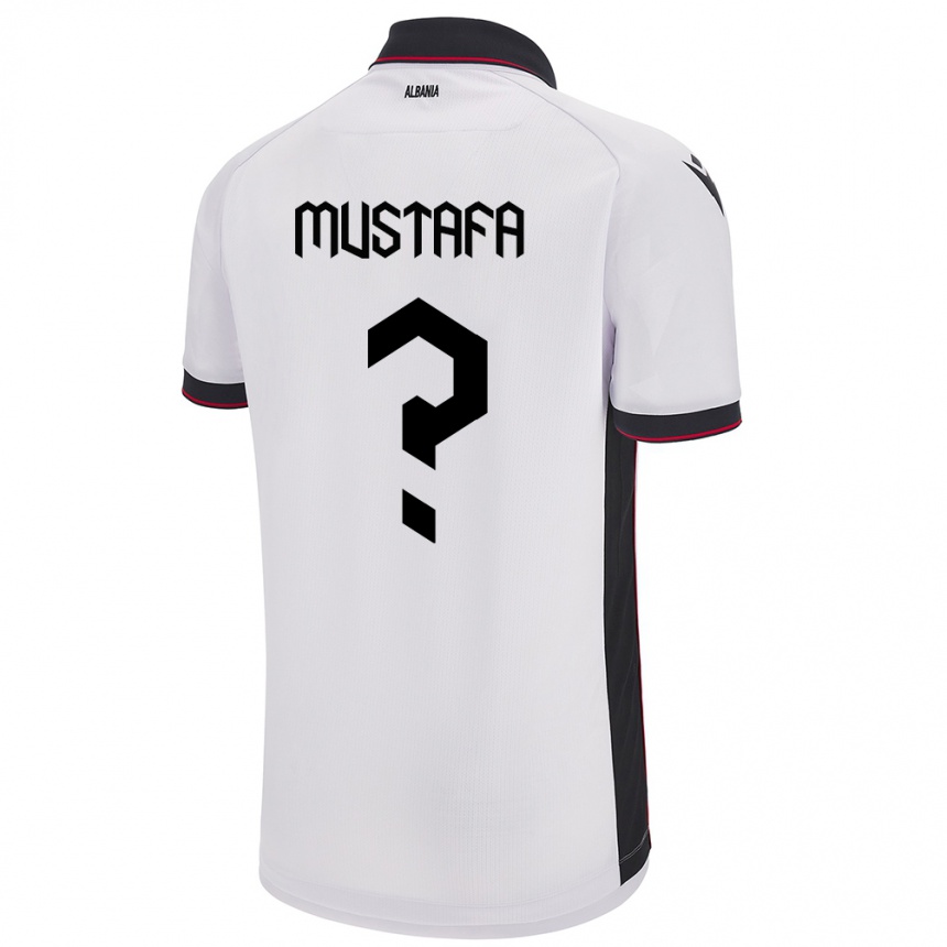 Kinder Fußball Albanien Erno Mustafa #0 Weiß Auswärtstrikot Trikot 24-26 T-Shirt Luxemburg