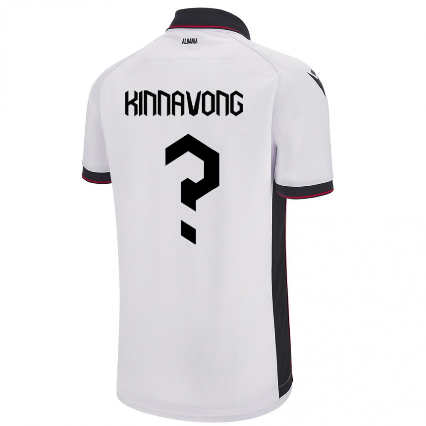 Kinder Fußball Albanien Jordan Kinnavong #0 Weiß Auswärtstrikot Trikot 24-26 T-Shirt Luxemburg