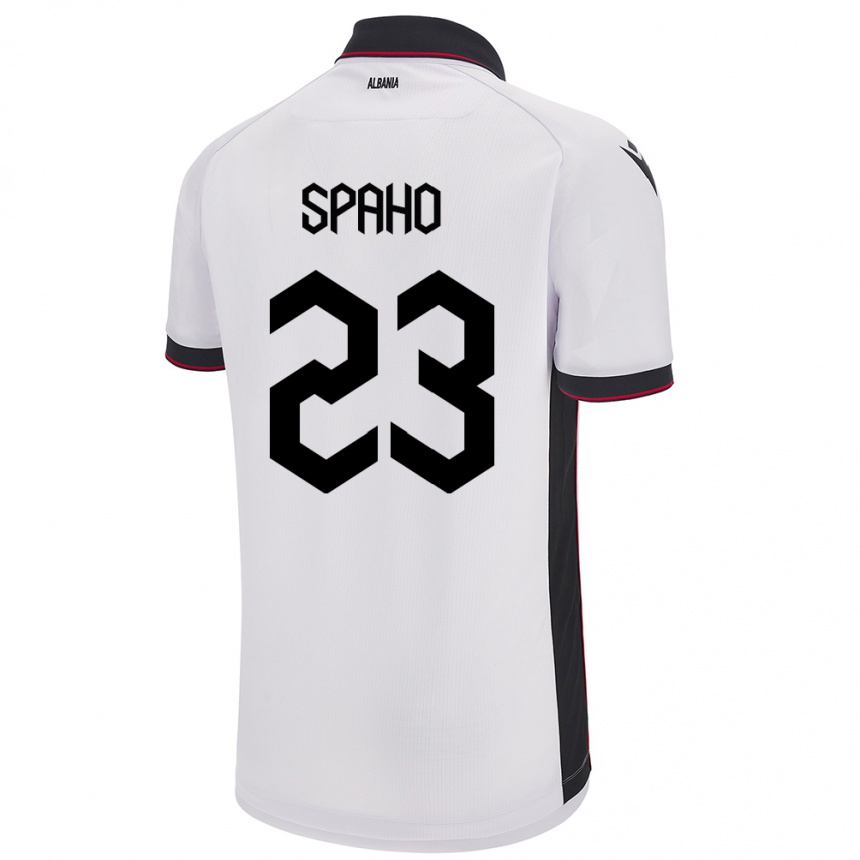 Kinder Fußball Albanien Klesjana Spaho #23 Weiß Auswärtstrikot Trikot 24-26 T-Shirt Luxemburg