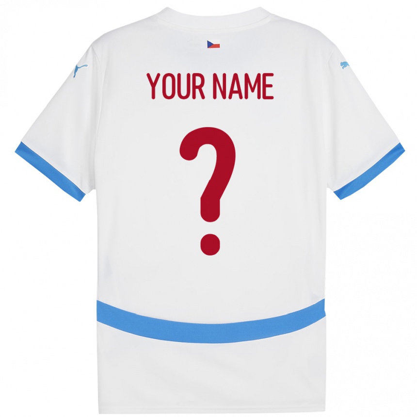 Kinder Fußball Tschechien Ihren Namen #0 Weiß Auswärtstrikot Trikot 24-26 T-Shirt Luxemburg