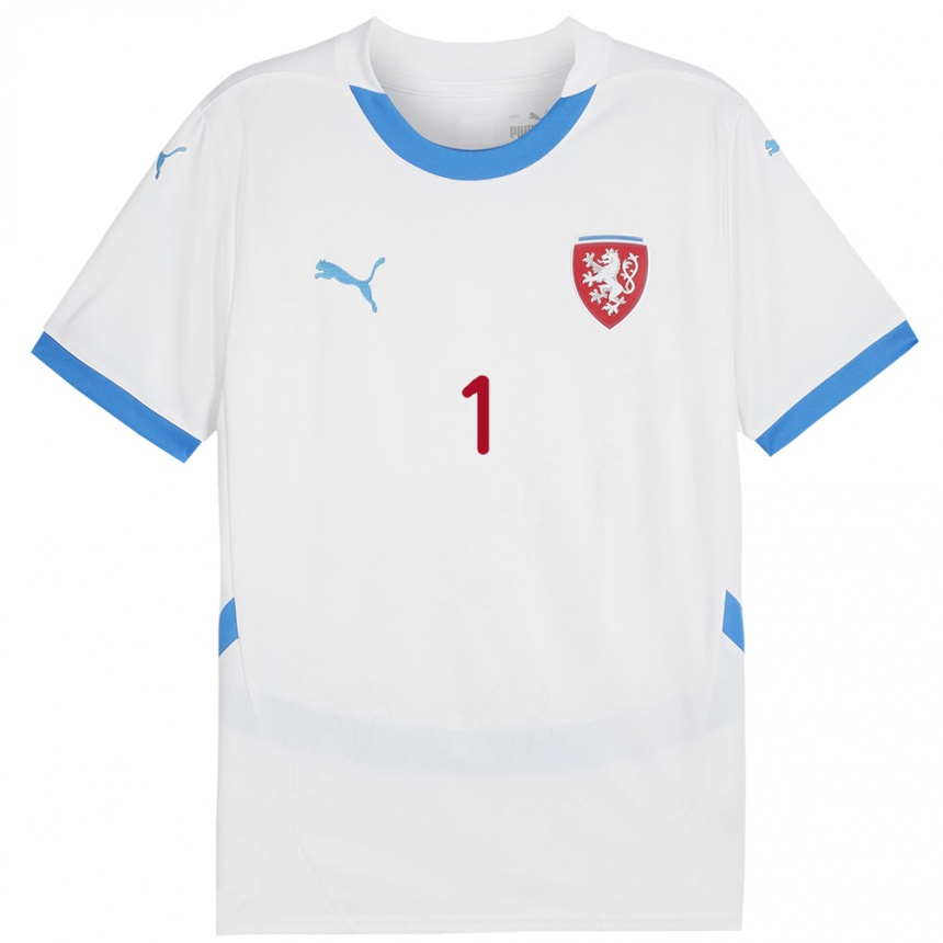 Kinder Fußball Tschechien Marek Obdrzalek #1 Weiß Auswärtstrikot Trikot 24-26 T-Shirt Luxemburg