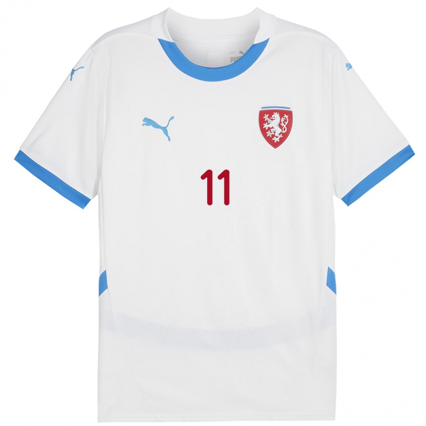 Kinder Fußball Tschechien Stepan Beran #11 Weiß Auswärtstrikot Trikot 24-26 T-Shirt Luxemburg