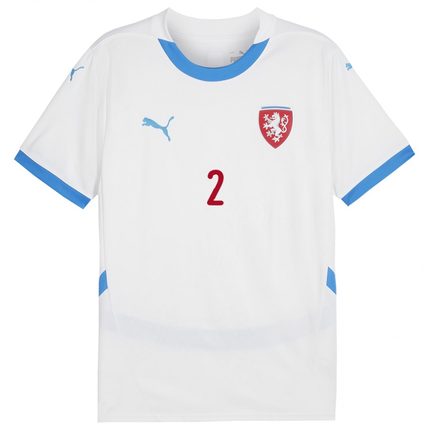 Kinder Fußball Tschechien Stepan Beran #2 Weiß Auswärtstrikot Trikot 24-26 T-Shirt Luxemburg