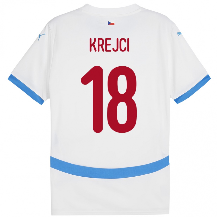 Kinder Fußball Tschechien Ladislav Krejci #18 Weiß Auswärtstrikot Trikot 24-26 T-Shirt Luxemburg