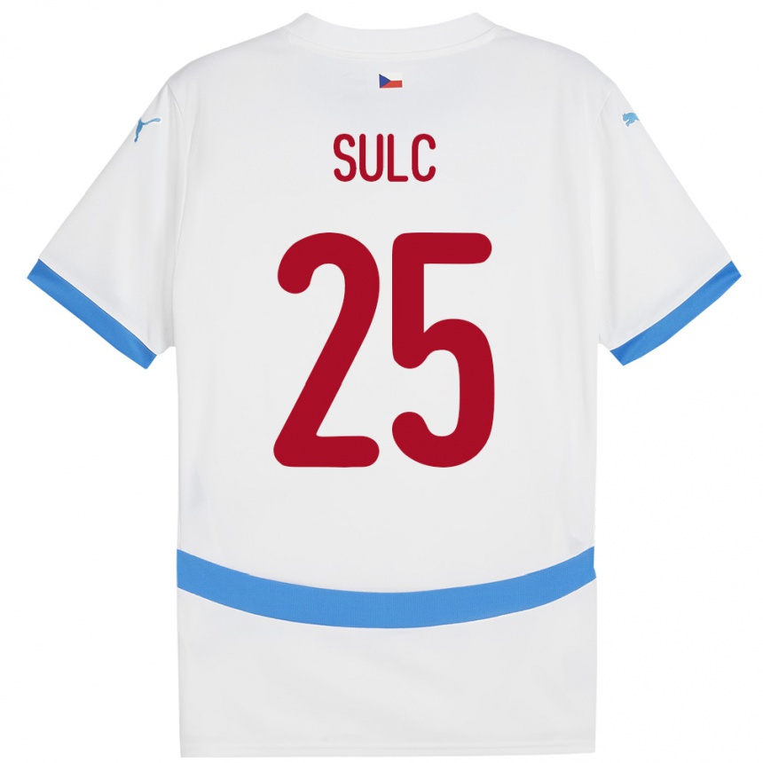 Kinder Fußball Tschechien Pavel Sulc #25 Weiß Auswärtstrikot Trikot 24-26 T-Shirt Luxemburg