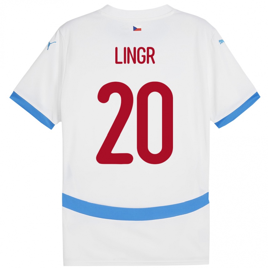 Kinder Fußball Tschechien Ondrej Lingr #20 Weiß Auswärtstrikot Trikot 24-26 T-Shirt Luxemburg