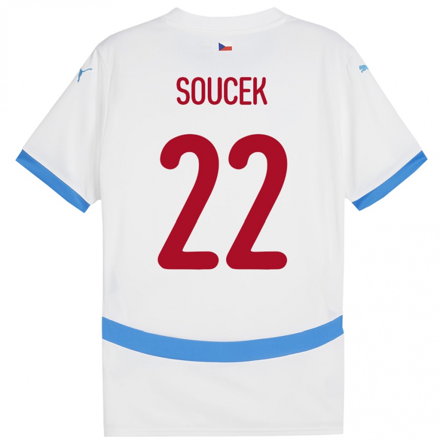 Kinder Fußball Tschechien Tomas Soucek #22 Weiß Auswärtstrikot Trikot 24-26 T-Shirt Luxemburg