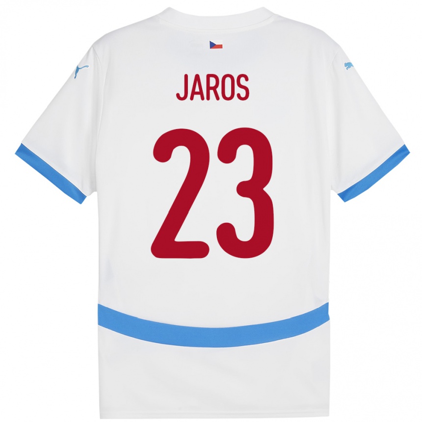 Kinder Fußball Tschechien Vitezslav Jaros #23 Weiß Auswärtstrikot Trikot 24-26 T-Shirt Luxemburg